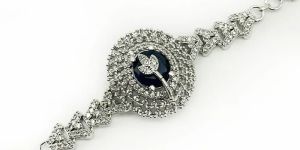 STYLISH ELEGANT BLUE SAPPHIRE WOMENS CHARM BOLO BRACELET