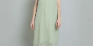 Sea Green Polkadot Halterneck Women Dress