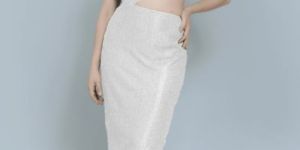White Glam Women Dress with Side Slit