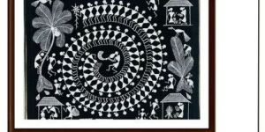 VILLAGERS TARPA DANCE PAINTING (BLACK) WLS194