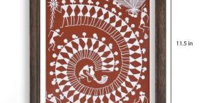 warli painting-art of warli dance (Red)