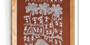 warli painting-life of tribals (brown)