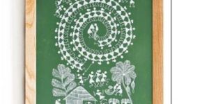 Warli Painting Tarpa Dance (Green)WLC06