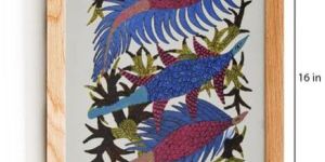 Wild Three Birds Gond Painting GD092