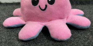 Pink Reversible Octopus Soft Toy