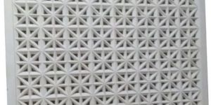 1.7 Inch Square White GRC Jali