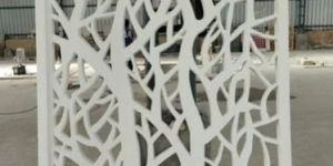 4 Inch Rectangular White GRC Jali