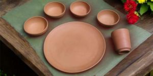 Terracotta Clay Thali Set