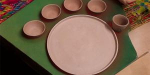 Terracotta Red Clay Thali Set