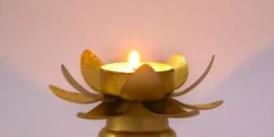 Mini Golden Lotus T Light Candle Holder