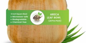 Areca Palm Leaf Bowls (5-inch Square Bowl - Pack of 25)