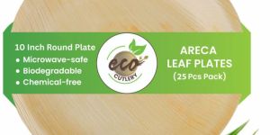 Areca Palm Leaf Round Plates (10-inch - Round Plate - Pack of 25)