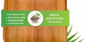 Areca Palm Leaf Square Plates (7-inch Square Plate - Pack of 25)