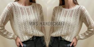 Long Sleeve Crochet Top