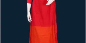 Ksr Handlooms Plain Red Cotton Kurti