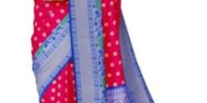 KSR Handlooms Red and Rich Blue Pallu Muga Gadwal Cotton Saree