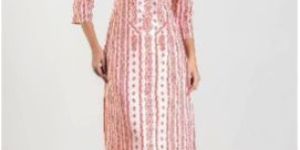Ladies Cotton Round Neck Pink Printed Designer Kurti