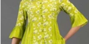 Ladies Light Green Printed Top