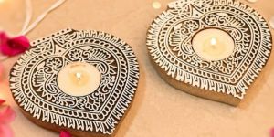 Wooden Table Lamp Set