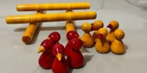 Wooden Channapatna Tic Tac Toe Board Game