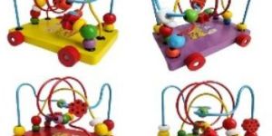 Wooden Circle Beads Maze Roller Coaster Toy