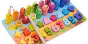 Wooden Interactive 4-in-1 Fishing Board Puzzle