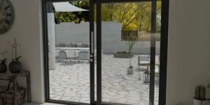 Black UPVC Partition Sliding Door