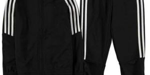 Mens Plain Black Cotton Tracksuit