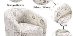 Oakcraft Modern Upholstered Fabric Living Room Chair