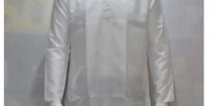 Mens Plain White Cotton Kurta