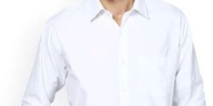 Mens White Full Sleeves Cotton Shirt