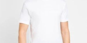 Mens White Plain T Shirt