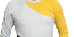 Mens Cotton Sweater, Yellow, Off White & Navy Blue