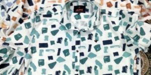 Mens Semi Cotton Full Sleeve Printed Shirt