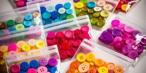 PVC Button Pouch Bag