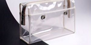 PVC Pouch Double Button Bag