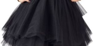 Girls Plain Net Black Frock