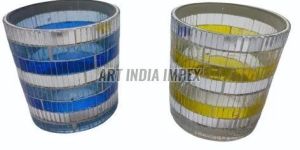 Mirror Mosaic Glass Candle Holder