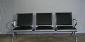 Mild Steel Airport 3 Seater Waiting Chair with Cushion