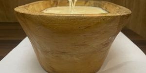 Wooden Dough Bowl Candle
