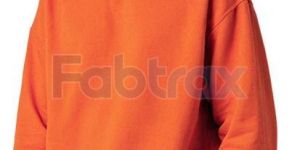 Mens Plain Oversized Orange Fleece Sweatshirt