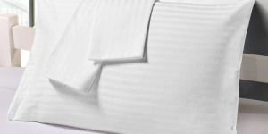 Premium Cotton White Stripe Pillow Cover