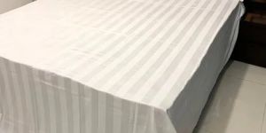 Ultra Luxury Cotton White Stripe Bed Sheet