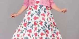 Ladies Rayon Fabric Printed Kurta Gown