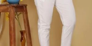 Women Regular Fit White Pure Cotton Trousers Pant