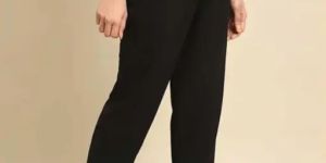 Womens Cotton Soft Solid Black Color Pant