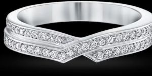 Two Row Pave Diamond Wedding Band