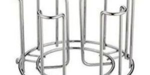 Prachit Stainless Steel Round Glass Stand