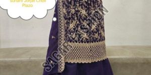 Ladies Purple Sharara Suit with Dupatta