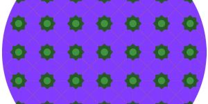 Purple and Green Circular Design Fabric